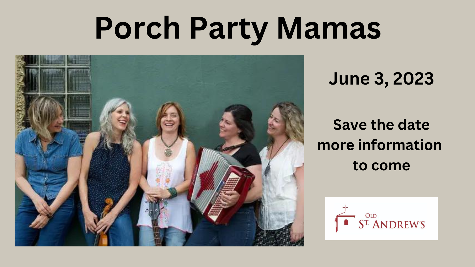 Porch Party Mamas Concert June 3, 2023