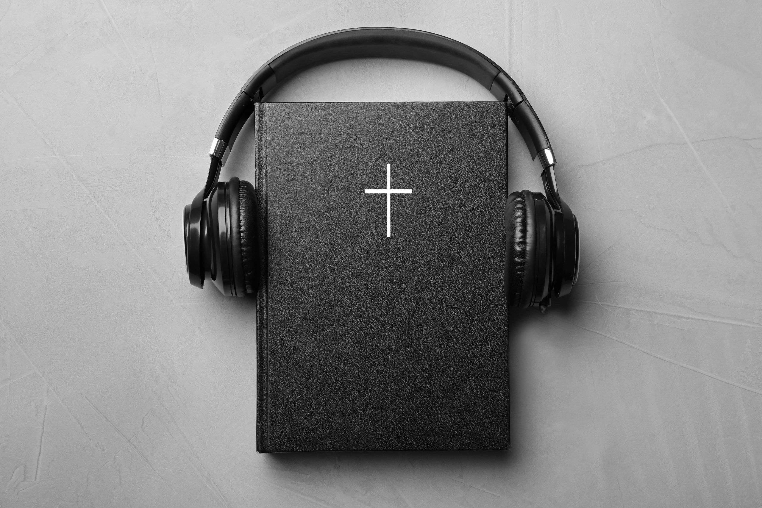 Bible and headphones