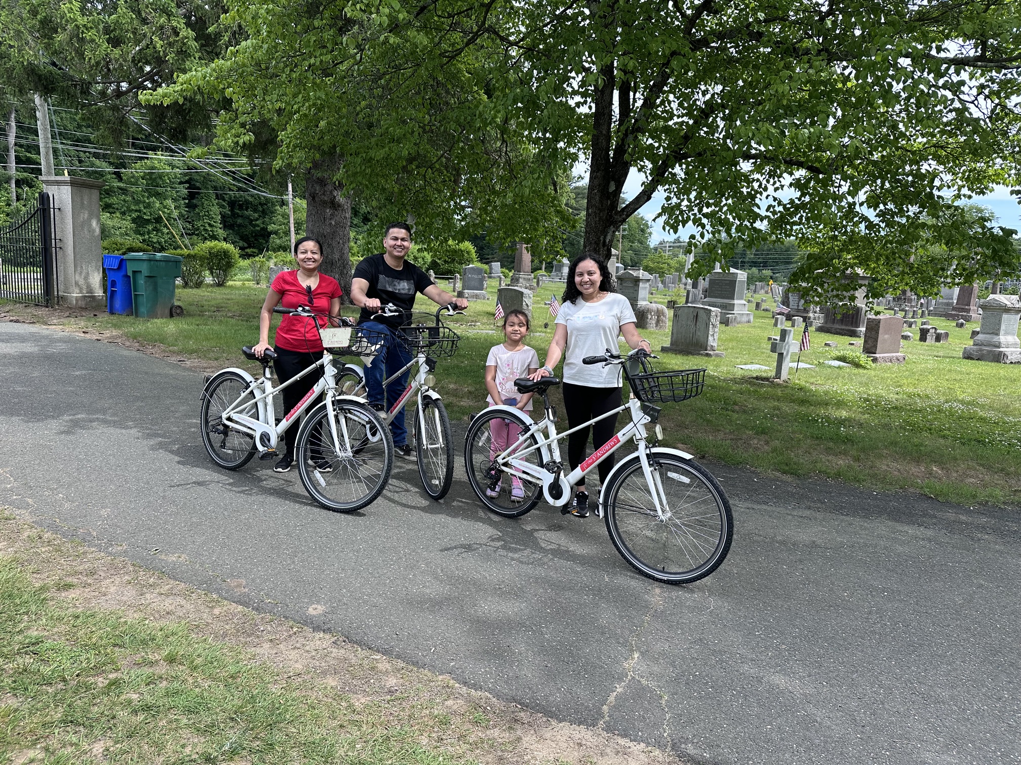 family on bikes